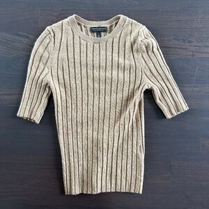 Banana Republic Ribbed Knit Sweater in Beige
